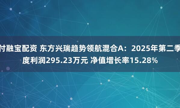 付融宝配资 东方兴瑞趋势领航混合A：2025年第二季度利润295.23万元 净值增长率15.28%